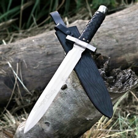 17″ D2 Tool Steel Dagger – Leather Handle