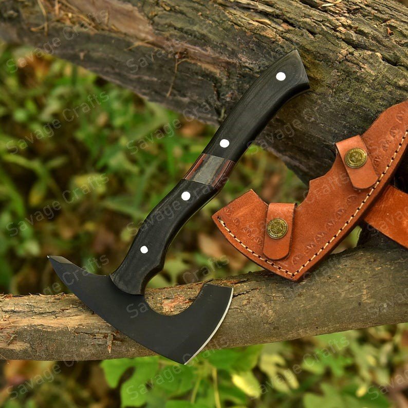 9.5″ Carbon Steel Viking Axe – Micarta Handle